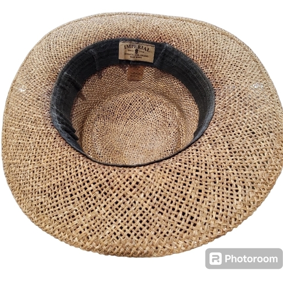 IMPERIAL Maroon Band Straw Hat Vacay Beach Casual OS - Picture 5 of 6